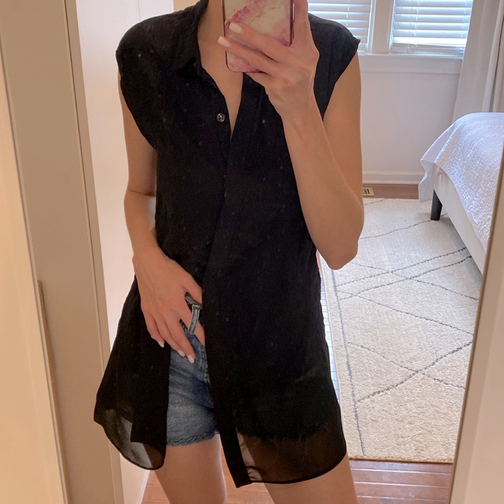 BCBG Generation black chiffon blouse, size XS but fits like S.